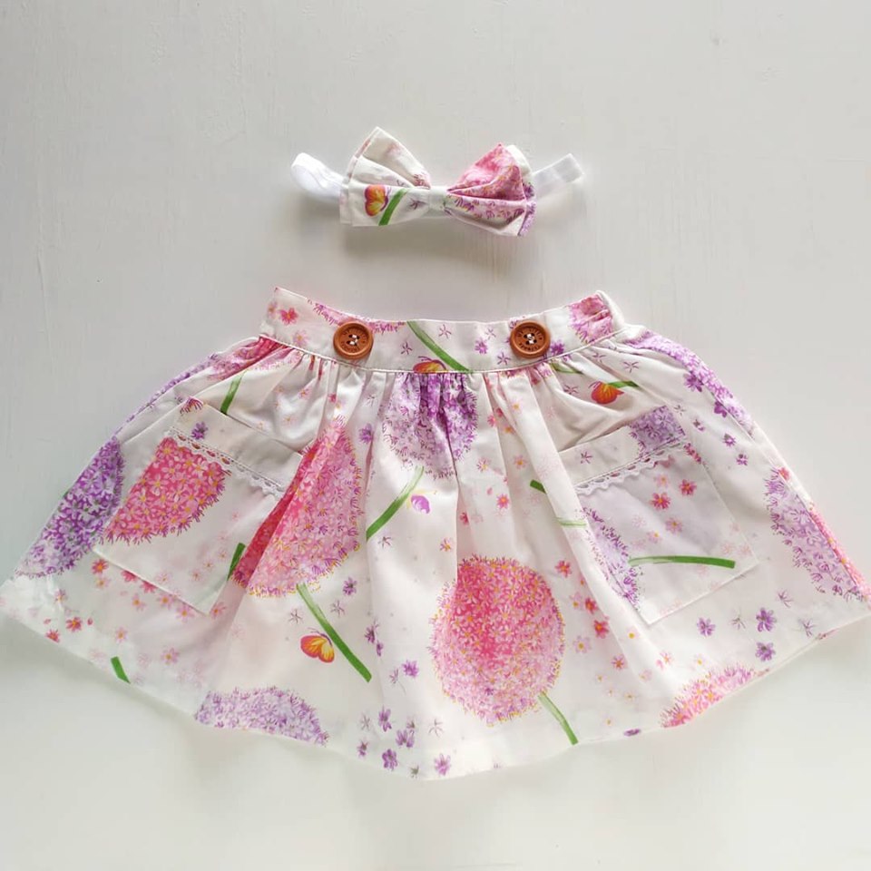 Pink Dandelion Skirt by My Little Threads