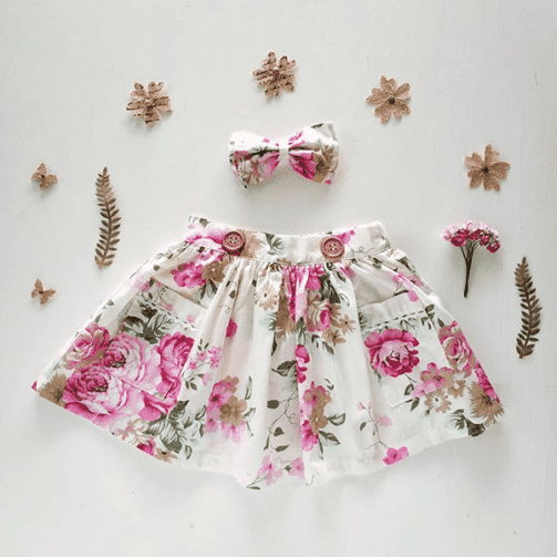 girls floral Portland Pink Skirt