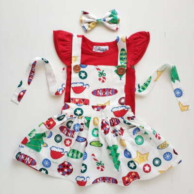 Holly Christmas Pinny Dress - My Little Threads