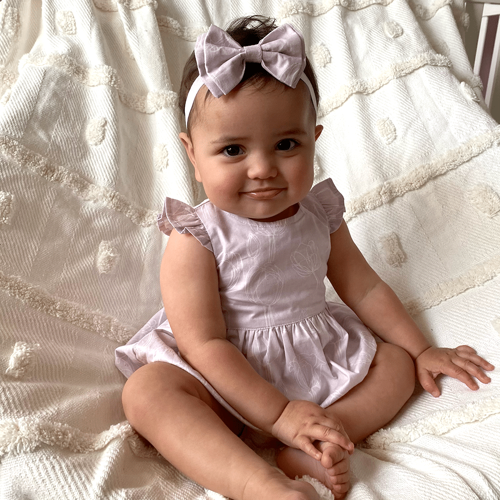 Baby playsuit lilac romper