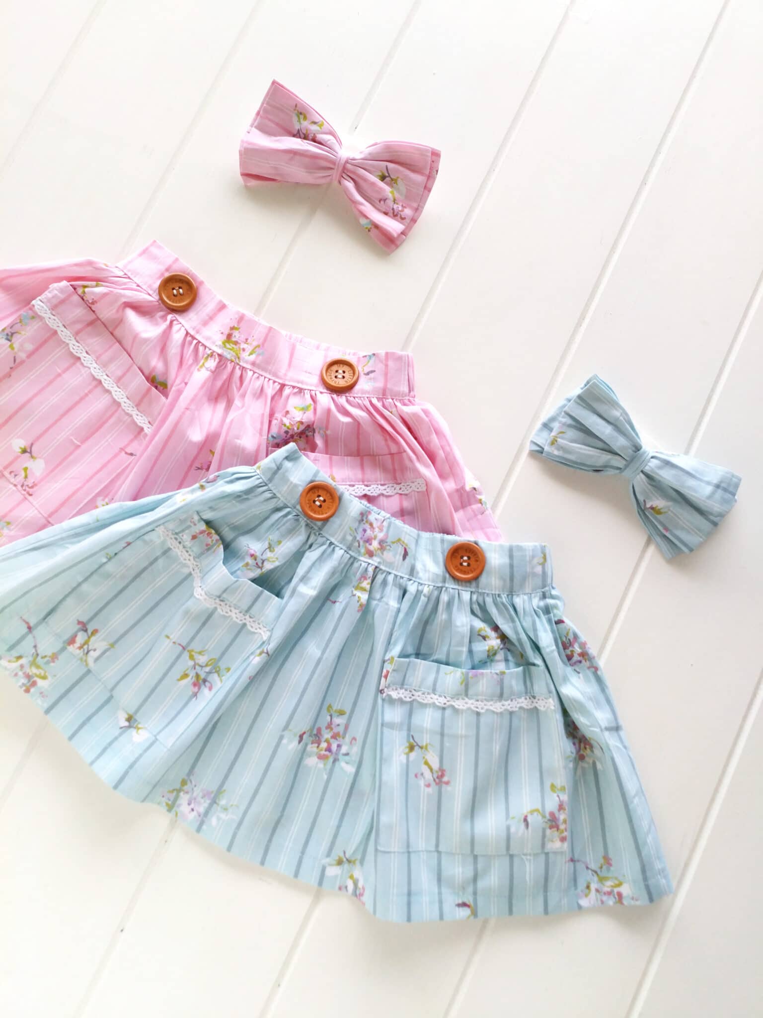 2 skirts for $10 pink and blue skirts