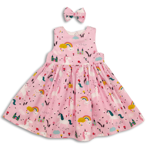 Pink Unicorn Party Dress front